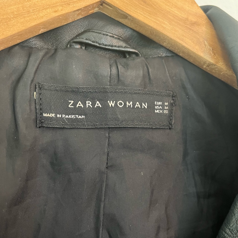 Zara Black Leather Biker Jacket - image 3
